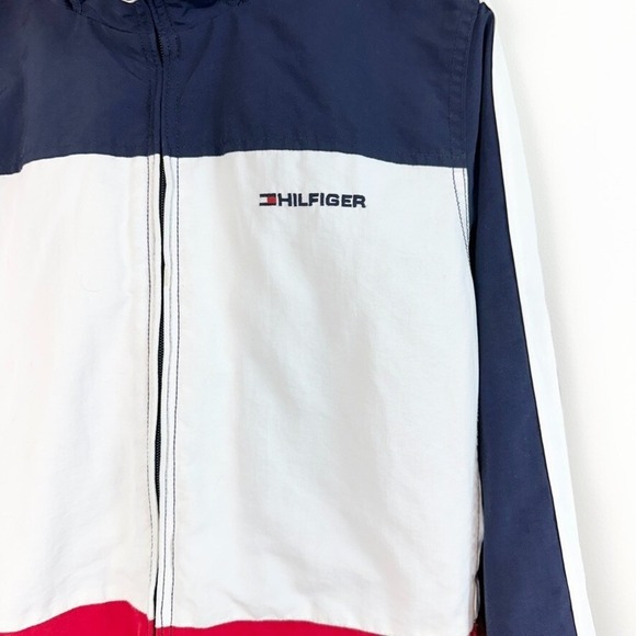Tommy Hilfiger Jacket Womens Medium Coastal Yachting Sailing Colorblock Hooded - Picture 3 of 12